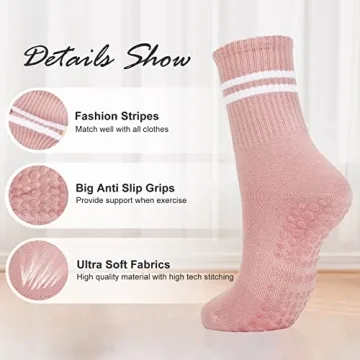 Stylish Pilates Socks with Grips for All Fitness Enthusiasts