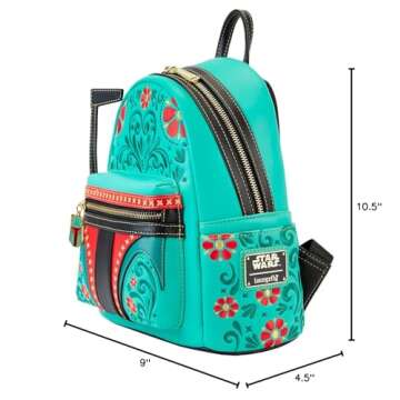 Loungefly Star Wars Boba Fett Floral Embroidered Cosplay Womens Double Strap Shoulder Bag Purse