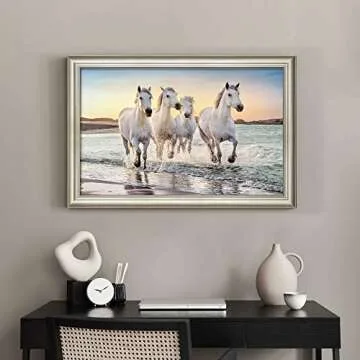 Elegant Seaside Horse Canvas Wall Art for Home Decor