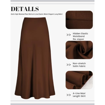 Elegant Amy Babe Satin Maxi Skirt with Elastic Waistband