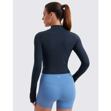 CRZ YOGA Women’s Cropped Workout Jacket - Soft & Stylish