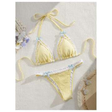 Milumia Women's Lace Trim Bikini Set - Stylish Swimwear