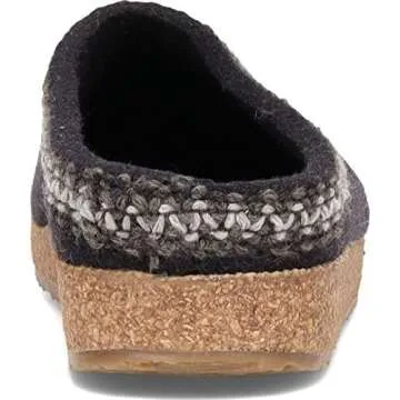 Haflinger GZ Zig Zag Clogs in Charcoal for All-Day Comfort