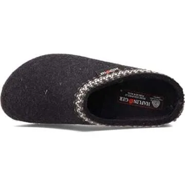 Haflinger GZ Zig Zag Clogs in Charcoal for All-Day Comfort