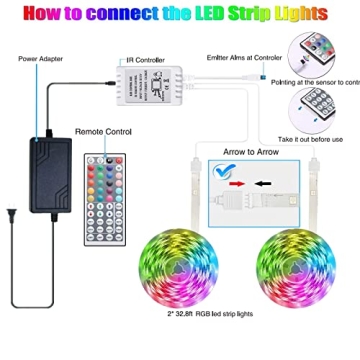 Tenmiro 65.6ft LED Strip Lights for Home Décor