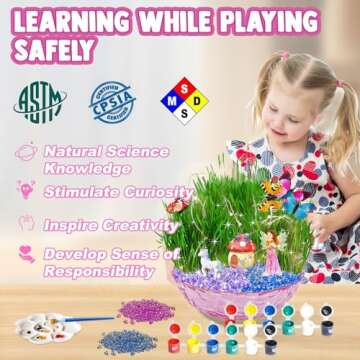 Catcrafter Fairy Garden Kit for Kids | Light Up Fairy Unicorn Terrarium Kit | Science STEM Toys Presents | Unicorn Arts and Crafts Stuff for Little Girls Age 4 5 6 7 8-12 Year Old Girl Gift