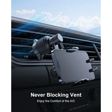 Rorhxia Car Vent Phone Mount, [Never Blocking Vent, Enjoy The Comfort of The A/C] Hands-Free Universal Extension Clip Air Phone Holder Car Fit for iPhone 16 Pro Max Samsung All Phones