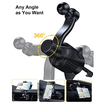 Rorhxia Car Vent Phone Mount, [Never Blocking Vent, Enjoy The Comfort of The A/C] Hands-Free Universal Extension Clip Air Phone Holder Car Fit for iPhone 16 Pro Max Samsung All Phones