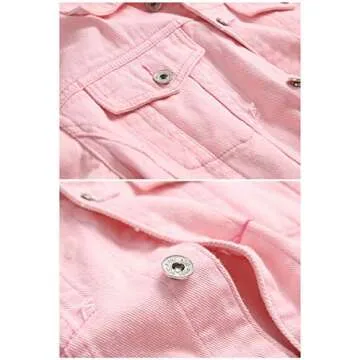 LZLER Men's Denim Jackets Distressed Destroyed Classic Vintage Slim Fit Ripped 2024 Fashion Trendy Trucker Jean Jackets