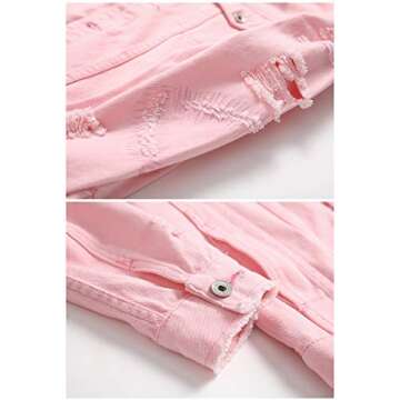 LZLER Men's Denim Jackets Distressed Destroyed Classic Vintage Slim Fit Ripped 2024 Fashion Trendy Trucker Jean Jackets