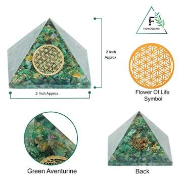 FASHIONZAADI Green Aventurine, Pyramids, Abundance Crystals, Chakra Pyramid, Pyramid, Meditation Pyr...