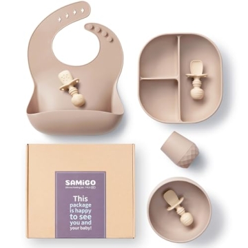 SAMiGO Silicone Baby Feeding Set for Easy Feeding Essentials