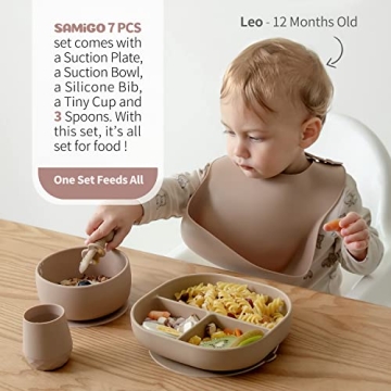 SAMiGO Silicone Feeding Set for Baby Led Weaning Essentials