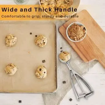 Fayomir Cookie Scoop Set - Small/1 Tbsp, Medium/2 Tbsp, Large/3 Tbsp - Cookie Dough Scoop, Cookie Scoops for Baking Set of 3,18/8 Stainless Steel Melon Baller Scoop Ice Cream Scoop Muffin Scoop