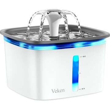 Veken Automatic Pet Water Fountain - 95oz Cat & Dog Dispenser