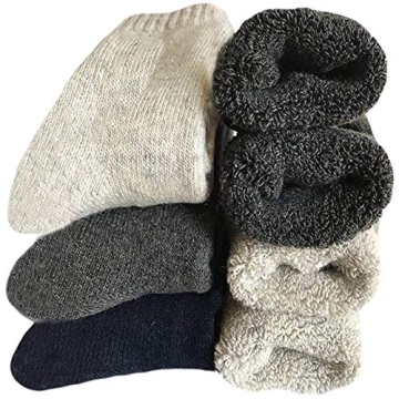 Mens Heavy Thick Wool Socks - Soft Warm Comfort Winter Crew Socks (Pack of 3/5),Multicolor,One Size ...
