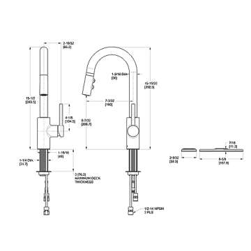 Pfister Stellen Bar Faucet with Pull Down Sprayer, Single Handle, High Arc, Matte Black Finish, LG572SAB