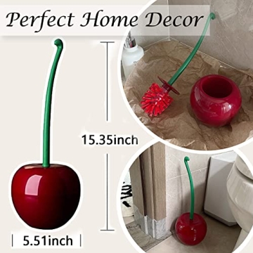 Charming DORA BRIDAL Cherry Toilet Brush Set for Your Bathroom