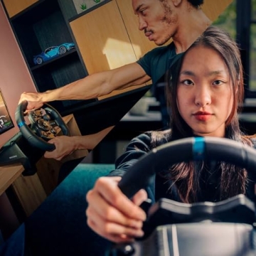 Logitech G923 Racing Wheel and Pedals for PS5, PS4 and PC - Black (Renewed)