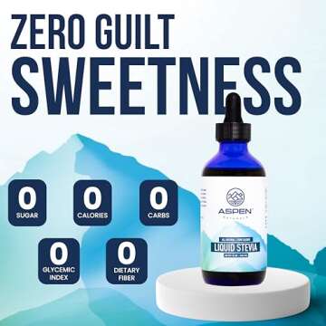 ASPEN NATURALS Liquid Stevia Drops 4 Fl Oz – Guilt-Free Natural Sweetener | No Aftertaste & Artifi...