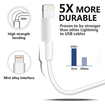 4Pack [Apple MFi Certified] Charger Lightning to USB Charging Cable Cord Compatible iPhone 14/13/12/11 Pro/11/XS MAX/XR/8/7/6s Plus,iPad Pro/Air/Mini,iPod Touch
