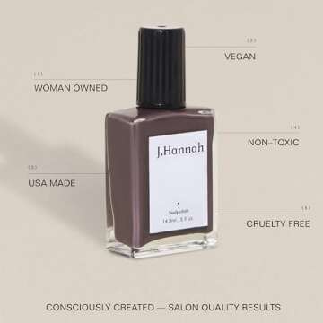 J. Hannah Nail Polish – Vegan, Non-Toxic, Cruelty-Free, Gluten-Free, Long Lasting, USA Made, Moody...