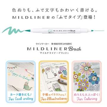 Zebra Highlighter Mildliner Brush Refined Color 5 Colors Set, WFT8-5C-RC