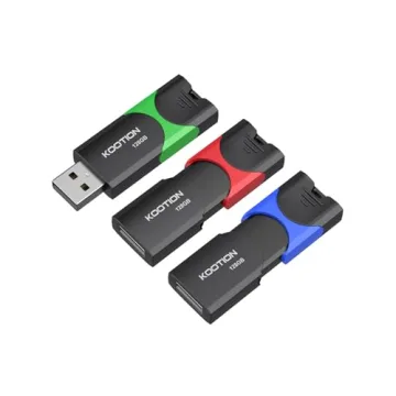 KOOTION 128GB Flash Drive 3 Pack USB Drives Retractable with LED Indicator