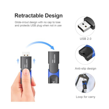 KOOTION 128GB USB Flash Drive 3 Pack High Speed with LED