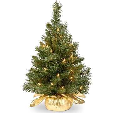 Stunning National Tree Pre-lit Mini Christmas Tree for Holiday Cheer