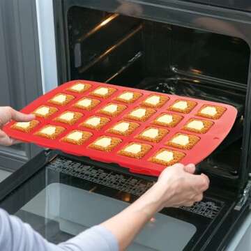 Mrs. Anderson's Baking Mini Brownie Pan Baking Mold, Non-Stick European-Grade Silicone, Makes 24 Mini Brownies