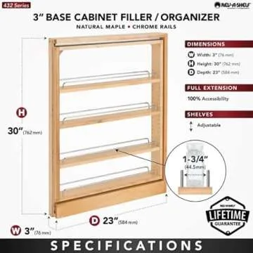 Rev-A-Shelf 3-Tier Pullout Shelf Organizer for Kitchen