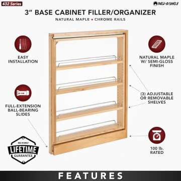 Rev-A-Shelf 3-Tier Pullout Shelf Organizer for Kitchen