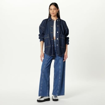 Pilar Long Denim Shirt Jacket for Women