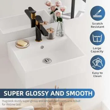 Elegant Hugsleek Sink for Modern Bathrooms Stylish and Durable