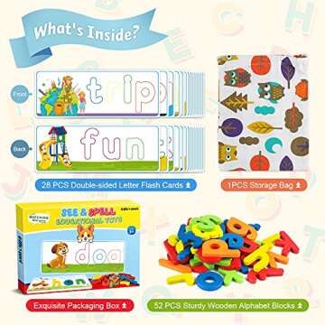 Officygnet See & Spell Learning Educational Toys and Gift for 3 4 5 6 Years Old Boys and Girls - Mat...