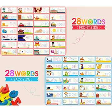 Officygnet See & Spell Learning Educational Toys and Gift for 3 4 5 6 Years Old Boys and Girls - Matching Letter Game for Preschool Kids - 80 Pcs of CVC Word Builders for Toddler Learning Activities