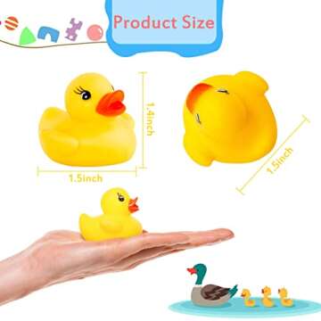 50Pack Mini Rubber Ducks, Rubber Duck Bulk Float Duck Baby Bath Toy, Shower Birthday Party Favors Gi...