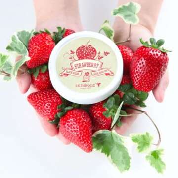 SKINFOOD Black Sugar Strawberry Mask Wash Off 3.38 fl.oz. (100g) - Exfoliating Mask for Tightening P...