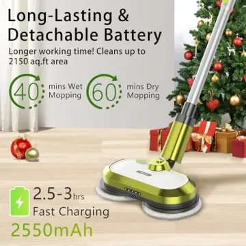 Lightweight Cordless Electric Mop with Water Spray