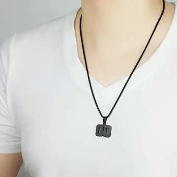 Number Stainless Steel Black Chain - Durable Style