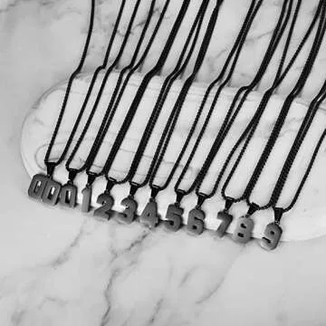 Number Stainless Steel Black Chain - Durable Style