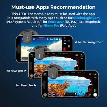 SMALLRIG 1.33X Anamorphic Lens for Mobile Phone, 2.4:1 Wide Screen Deformation Filmmaking Lens with ...