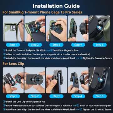 SMALLRIG 1.33X Anamorphic Lens for Mobile Phone, 2.4:1 Wide Screen Deformation Filmmaking Lens with T-Mount, Phone Cinematic Lens for iPhone 15/14 / 13/12, for Samsung S21 / S22 Series - 4590