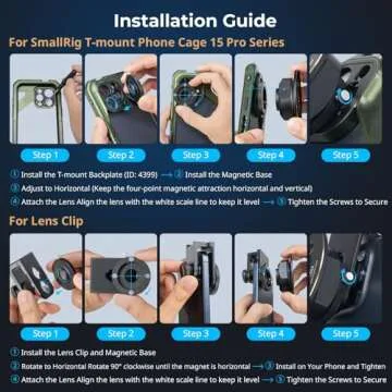 SMALLRIG 1.33X Anamorphic Lens for Mobile Phone, 2.4:1 Wide Screen Deformation Filmmaking Lens with T-Mount, Phone Cinematic Lens for iPhone 15/14 / 13/12, for Samsung S21 / S22 Series - 4590