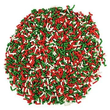 Christmas Sprinkles Bulk - 1.6 Pounds - Holiday Jimmies - Red White and Green Xmas Baking Toppings for Cookies, Cakes, Cupcakes, and More!