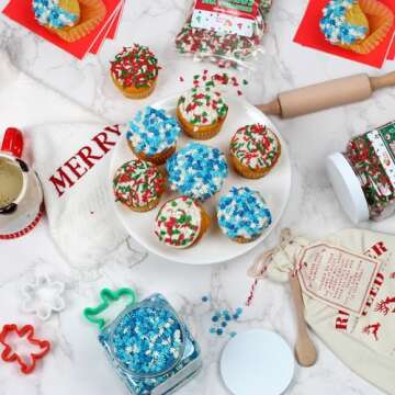 Christmas Sprinkles Bulk - 1.6 Pounds - Holiday Jimmies - Red White and Green Xmas Baking Toppings for Cookies, Cakes, Cupcakes, and More!