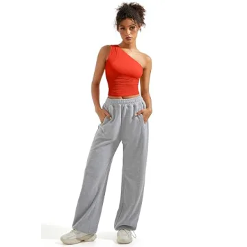 SUUKSESS Trendy One Shoulder Ruched Crop Top - Red