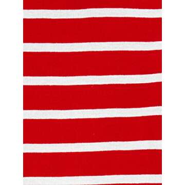 Simple Joys by Carter's Baby 3-Piece Snug-fit Cotton Holiday Pajama Set, Red Stripe/White Hearts, 6-9 Months