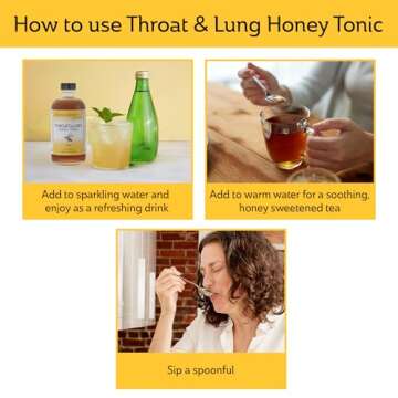 Mickelberry Gardens Throat & Lung Honey Tonic: Wellness Syrup, Natural Sore Throat Relief, Immune Support & Cough Suppressant for Adults & Kids (8 oz)